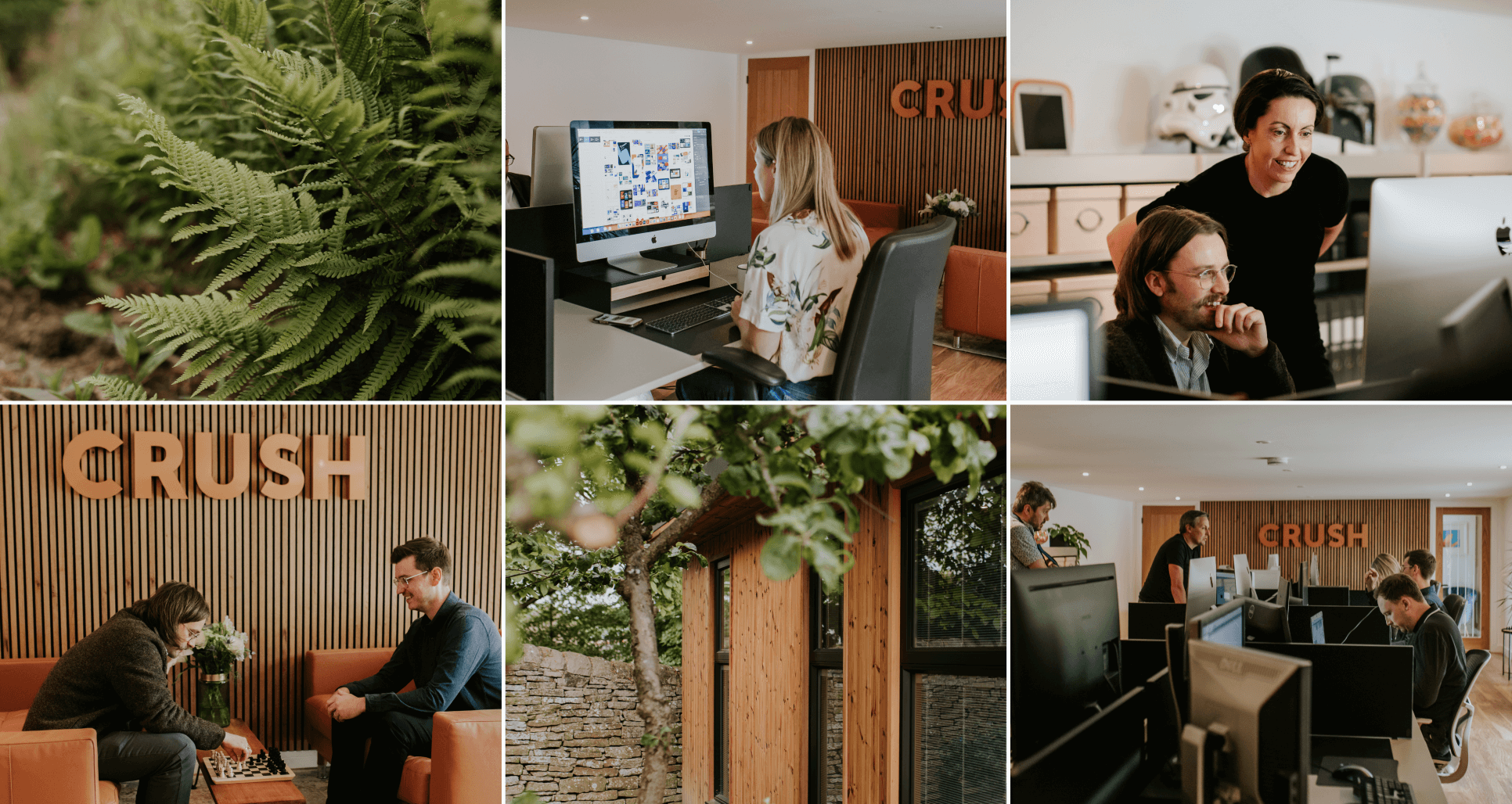 collage of photos showing design team