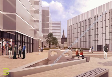 Chesterfield Waterside - Basin Square massing illustration 2