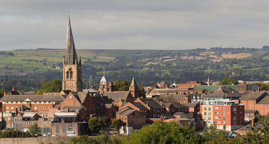 View of Chesterfield town centre