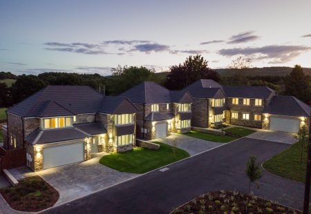 Cul-de-sac of homes built by Stancliffe Homes