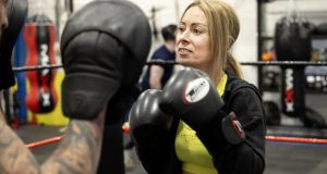 Female boxing in staff area at Superior Wellness, Chesterfield