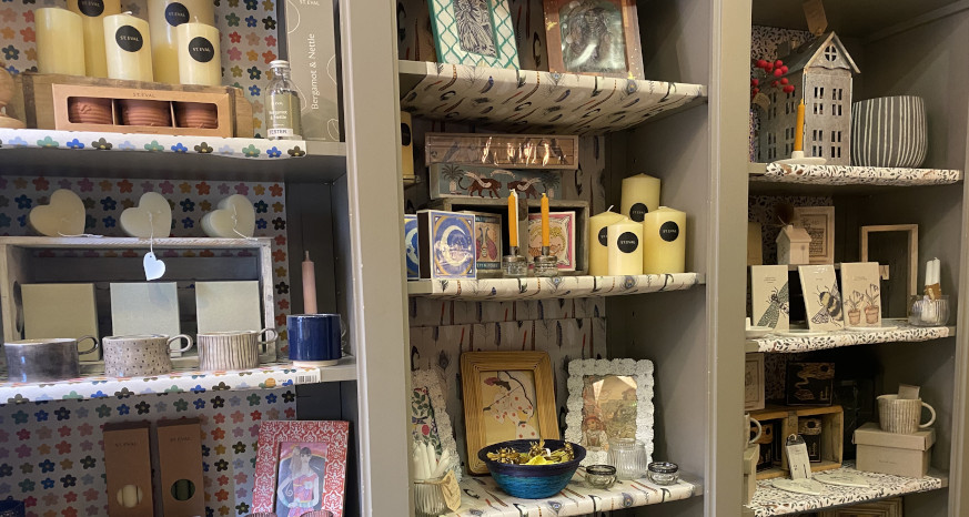 Display of home décor at Huckleberry Willow