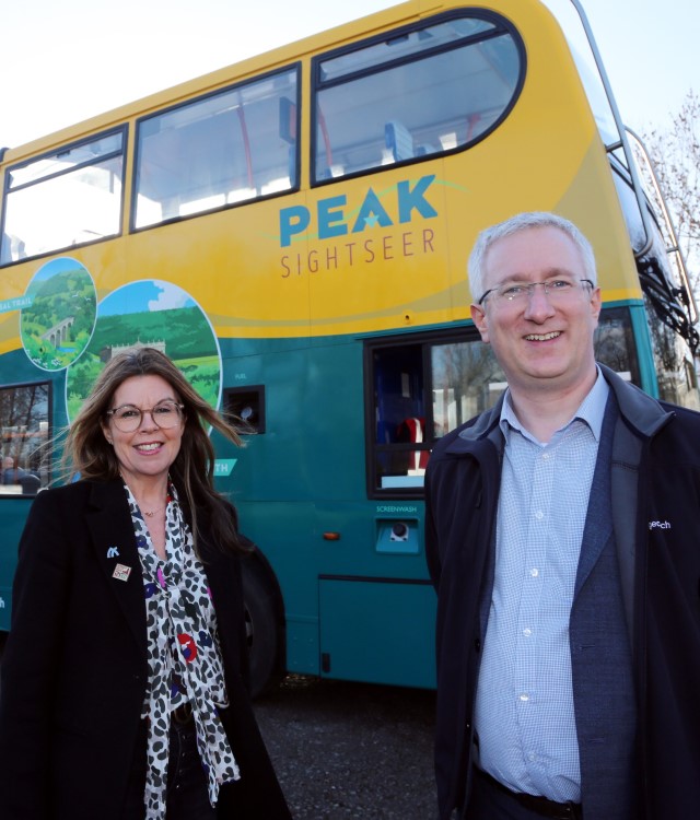 Jo Dilley, Managing Director of Visit Peak District & Derbyshire and Matt Kitchin, Managing Director of Stagecoach Yorkshire