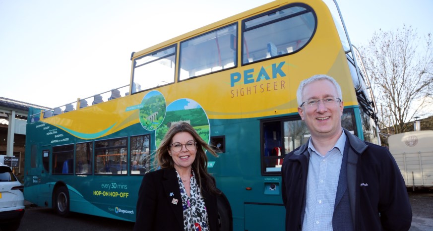 Jo Dilley, Managing Director of Visit Peak District & Derbyshire and Matt Kitchin, Managing Director of Stagecoach Yorkshire 