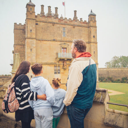 Family outside Bolsover Castle