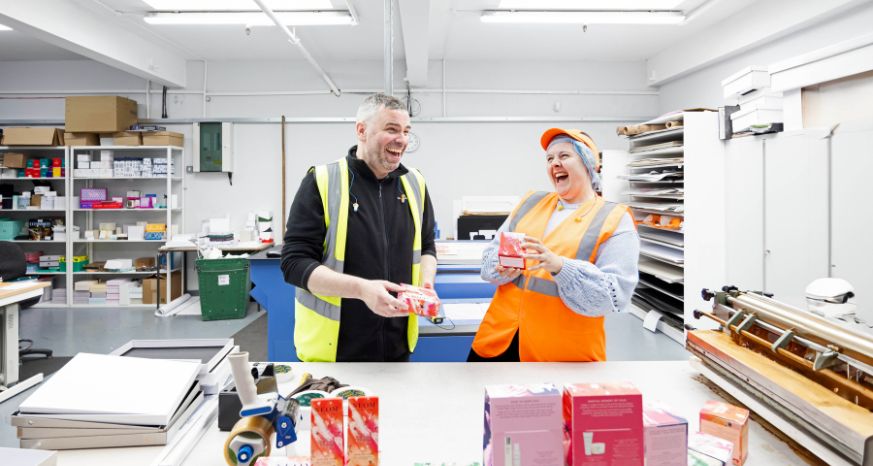 Staff at Robinson, local manufacturing business, engineering products