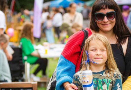Family enjoying themselves at Tapton Lock Festival