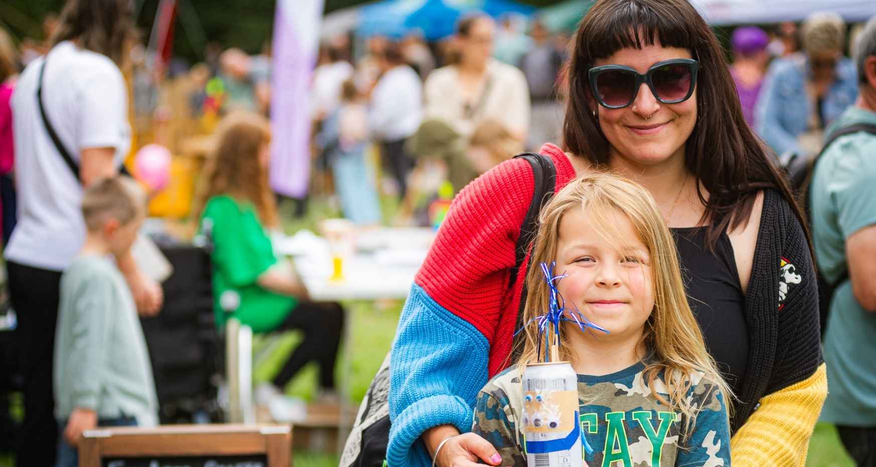 Family enjoying themselves at Tapton Lock Festival