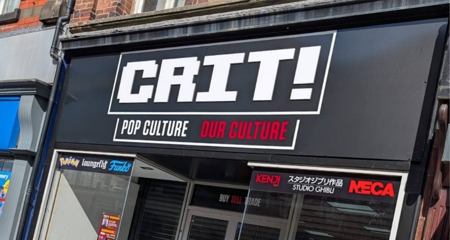 Exterior of new CRIT Pop Culture Shop in Chesterfield