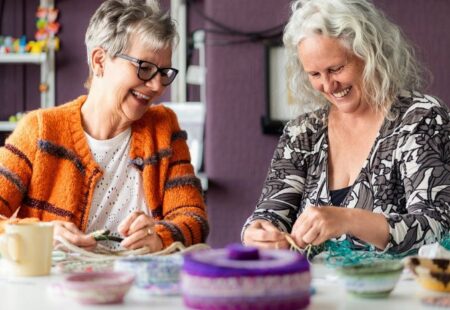 Two women crafting at StraightCurves