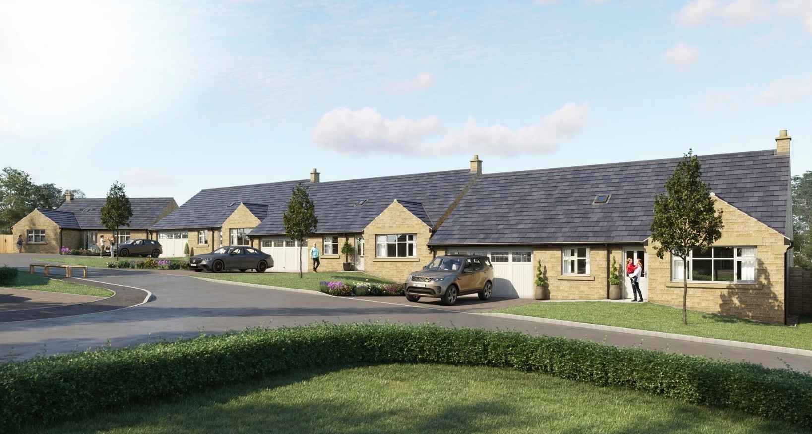 Artist impression of bungalow development in Wingerworth by Stancliffe Homes