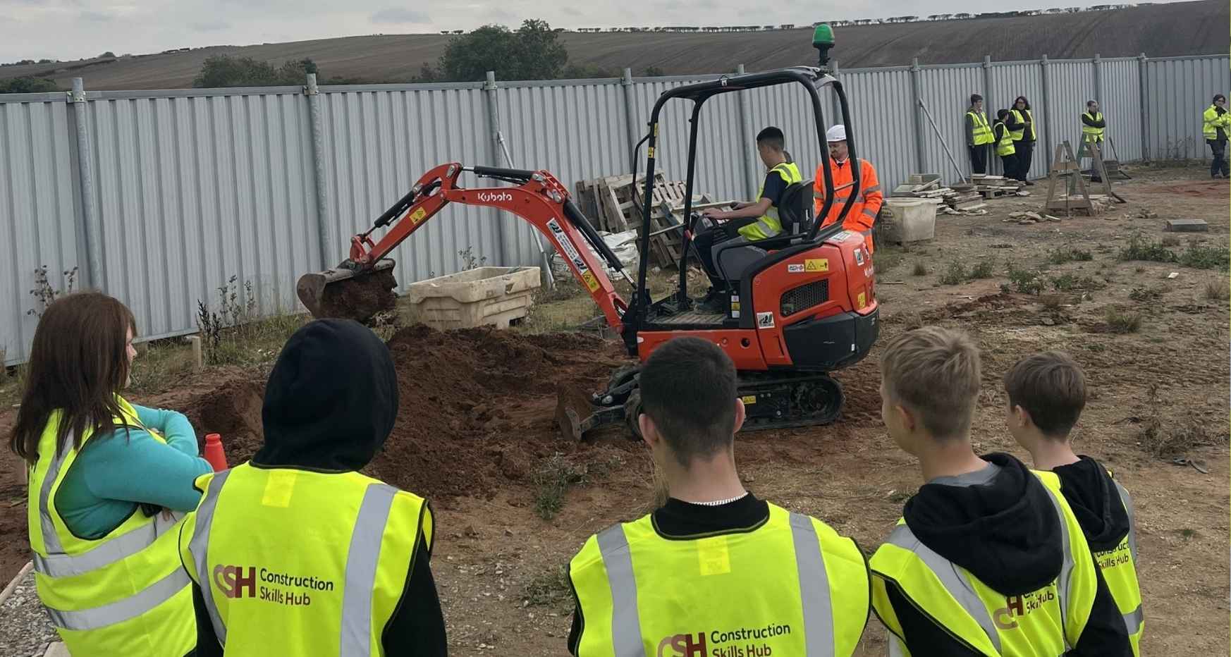 Students experiencing the Construction Skills Hub in Chesterfield