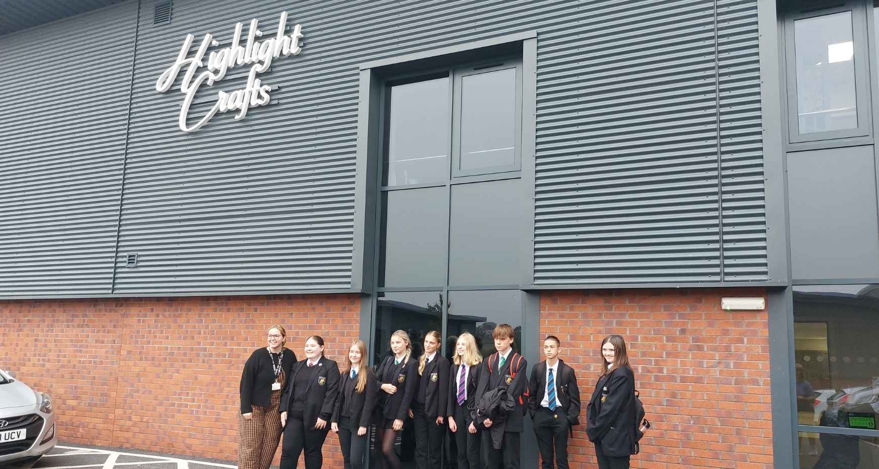 Tupton Hall students visiting Highlight Crafts as part of Made in Chesterfield 