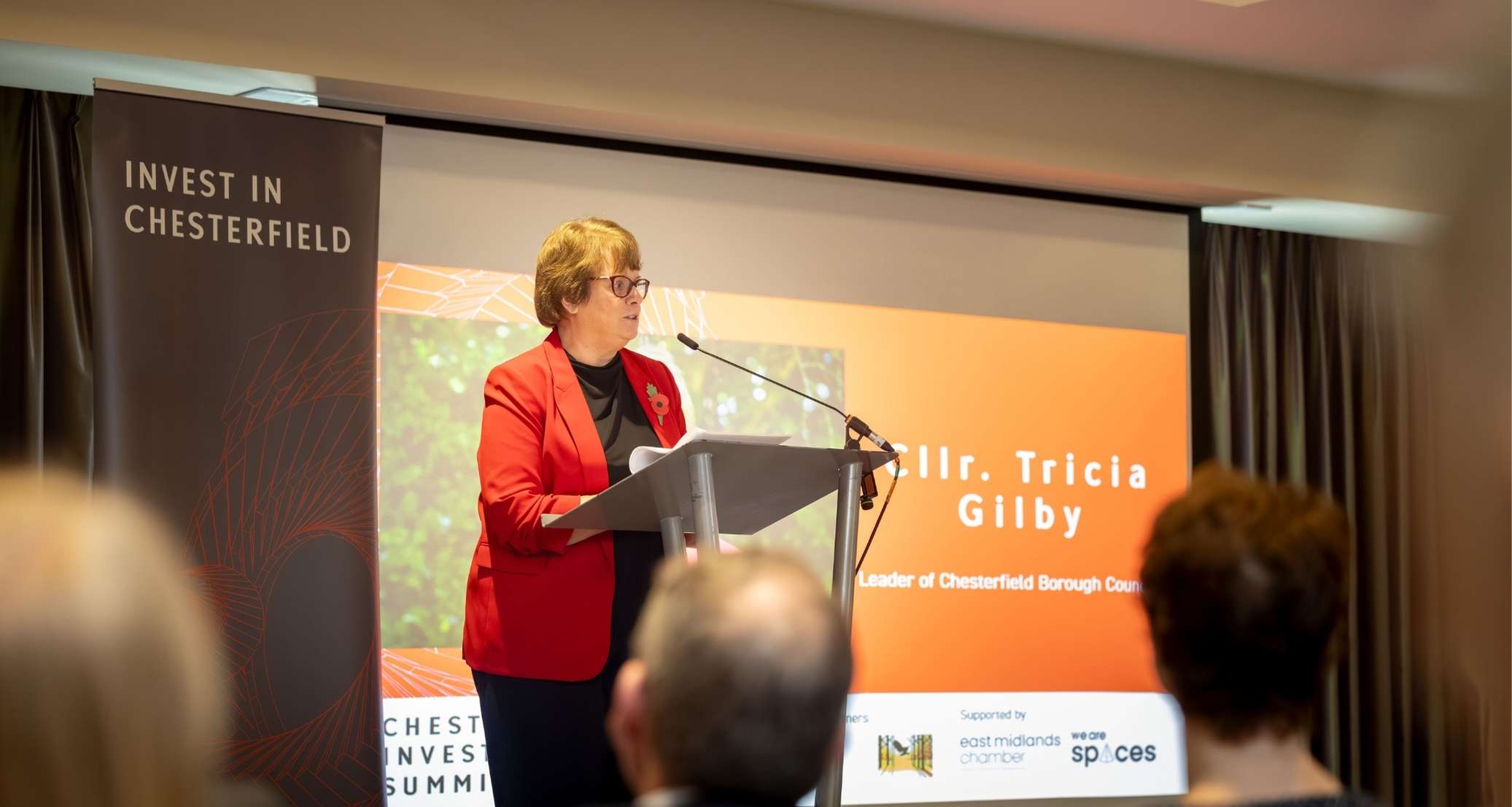 Cllr Tricia Gilby speaking at Chesterfield Investment Summit 2025