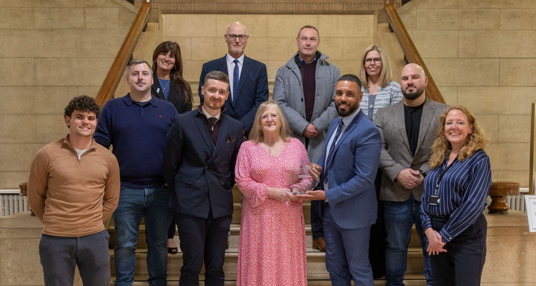 Group image(l-r) Diane Beresford Martin Adlinton Andy Byrne Christine Durrant, middle Matt Malkin, Luke Mantle, Cllr Jean Innes, Nathan Wilkins, Alex McClymont , Max Denton and Emily skills