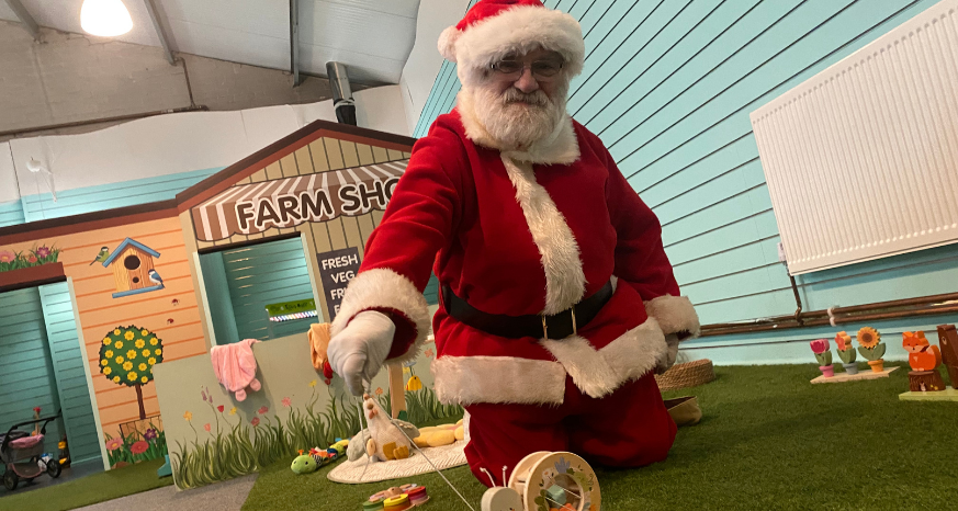 Santa playing at Tiny Town play centre