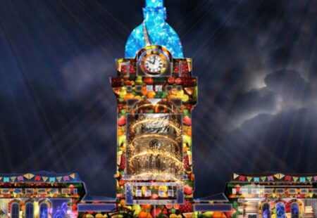 Light show concept illustration on Chesterfield Market Hall