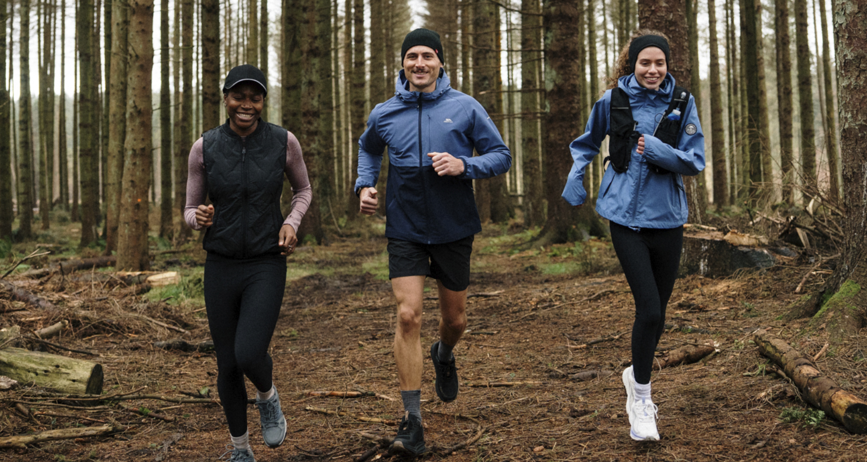 People running in Trespass clothing