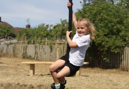 Children from Duckmanton Primary School on new park on West Crescent in Duckmanton