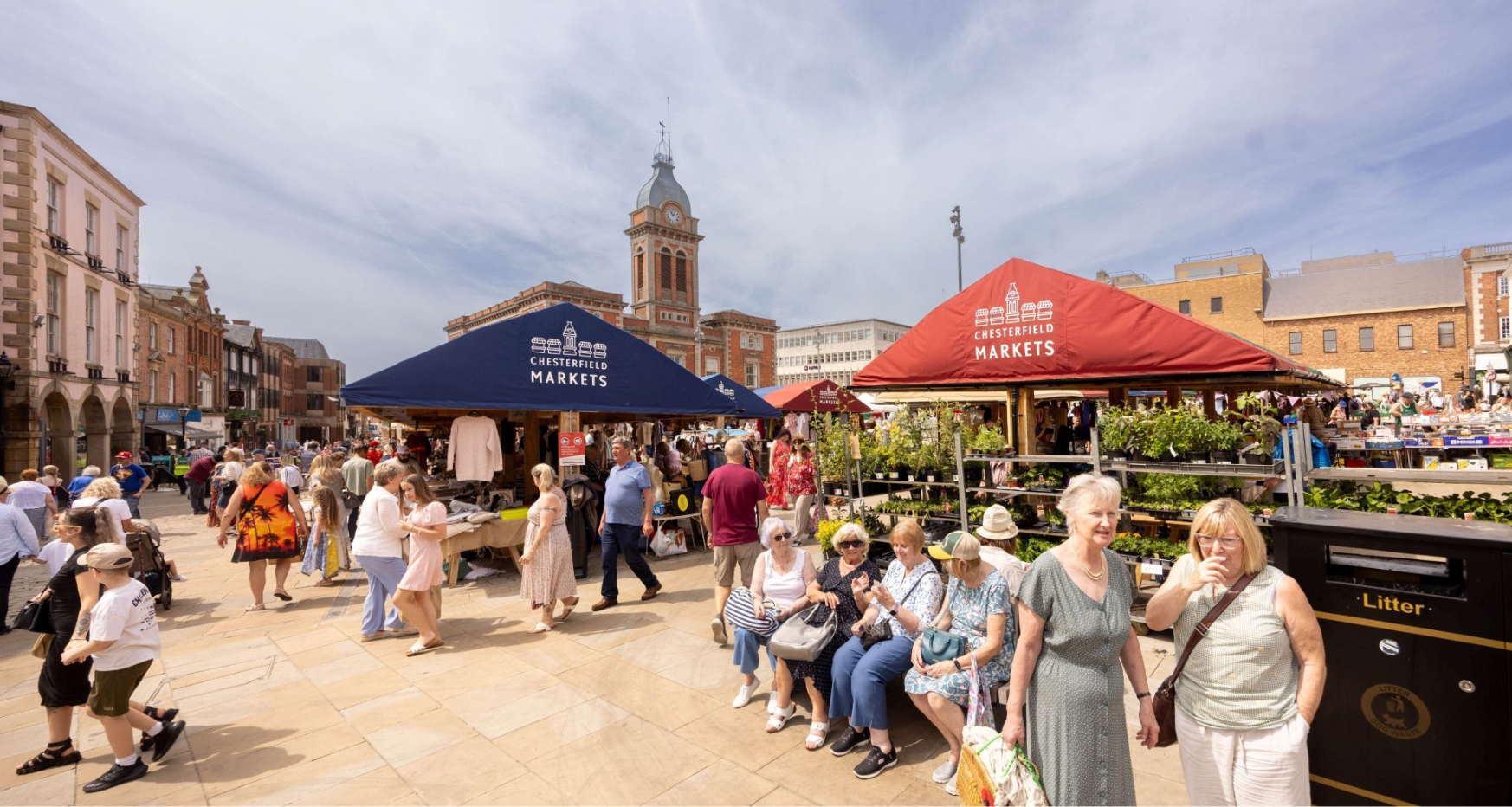 People walking through Chesterfield Market