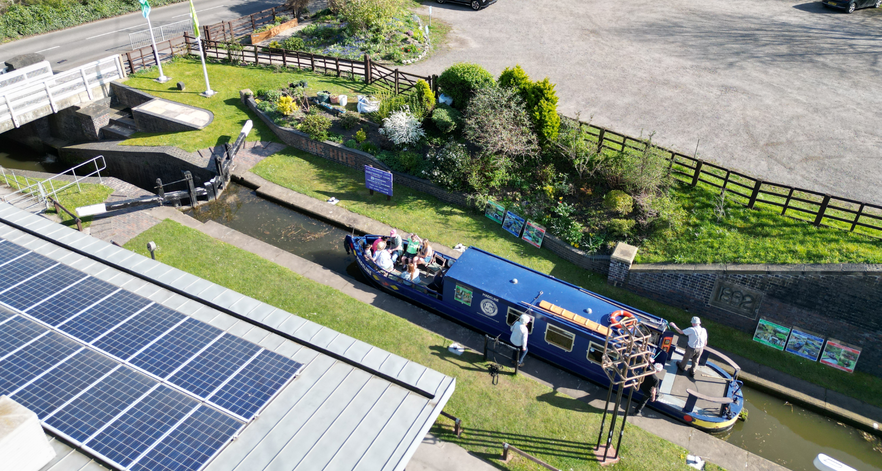 Chesterfield canal aerial shot