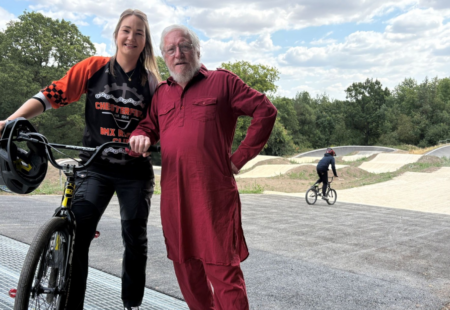 Please find attached a selection of images of Libby Hawkins and Cllr Martin Stone at the BMX track.