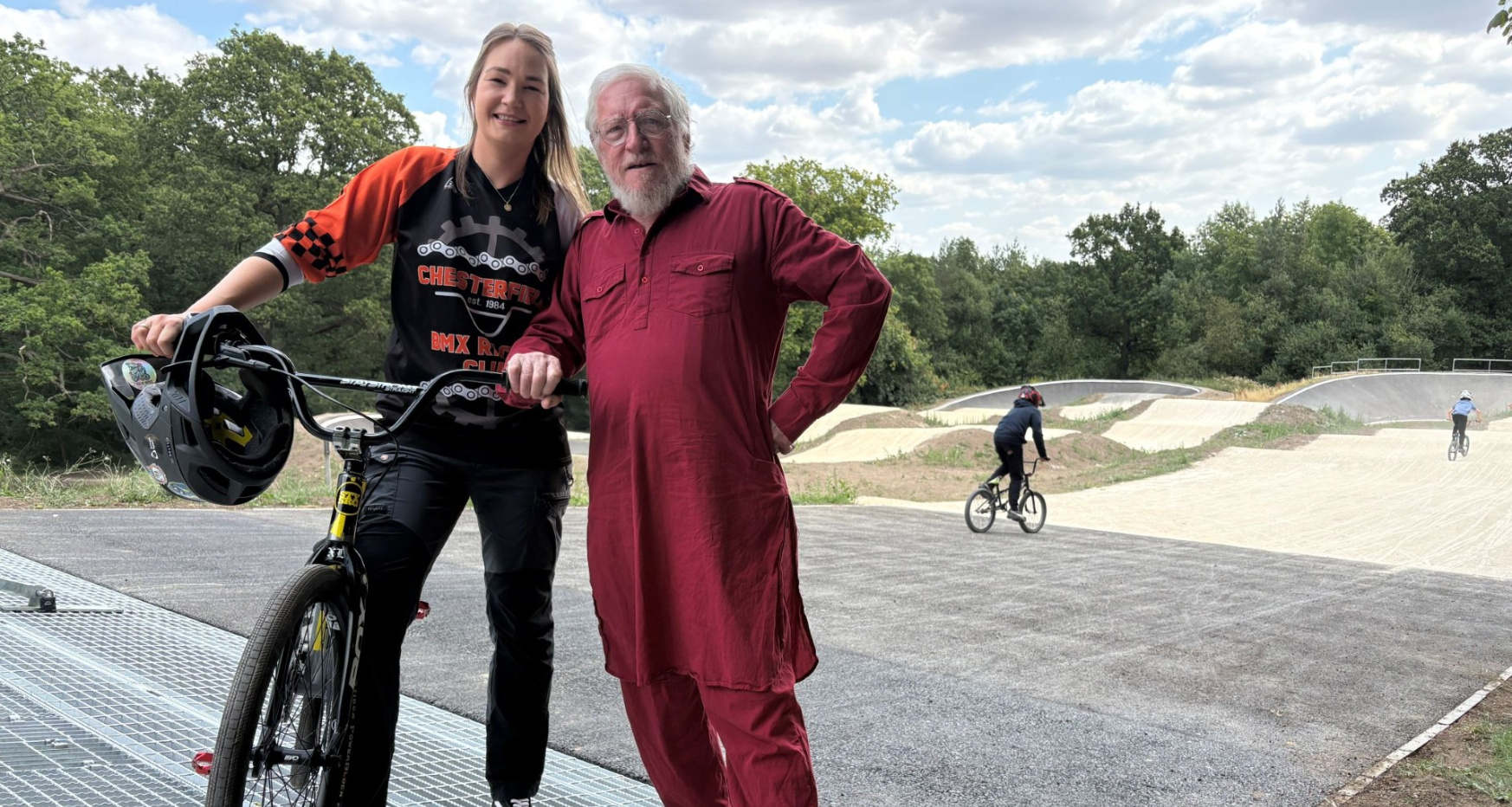 Please find attached a selection of images of Libby Hawkins and Cllr Martin Stone at the BMX track.