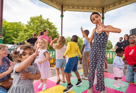 Children being entertained at the Chesterfield Children's Festival