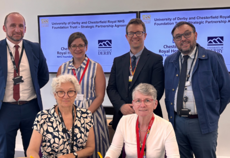 Andy Dowling, Caroline Wade, David Robertshaw, Stephen Wordsworth, Denise Baker, Jackie Smith at the University of Derby