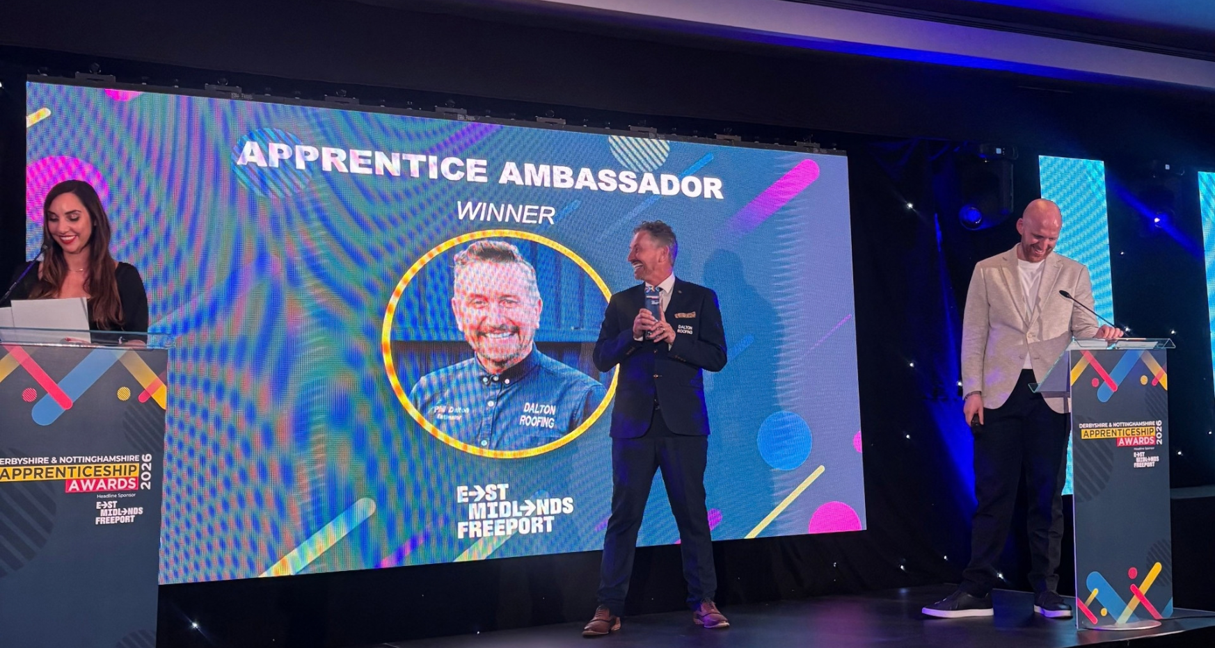 Phil Dalton at Derbyshire and Nottingham Apprenticeships Awards